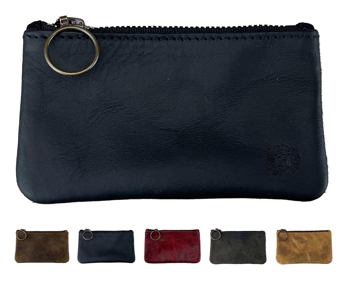バッグ PORTER LEATHER POUCH Amazon.com | Leather Pouch with Zipper (Carbon Black, 5.5